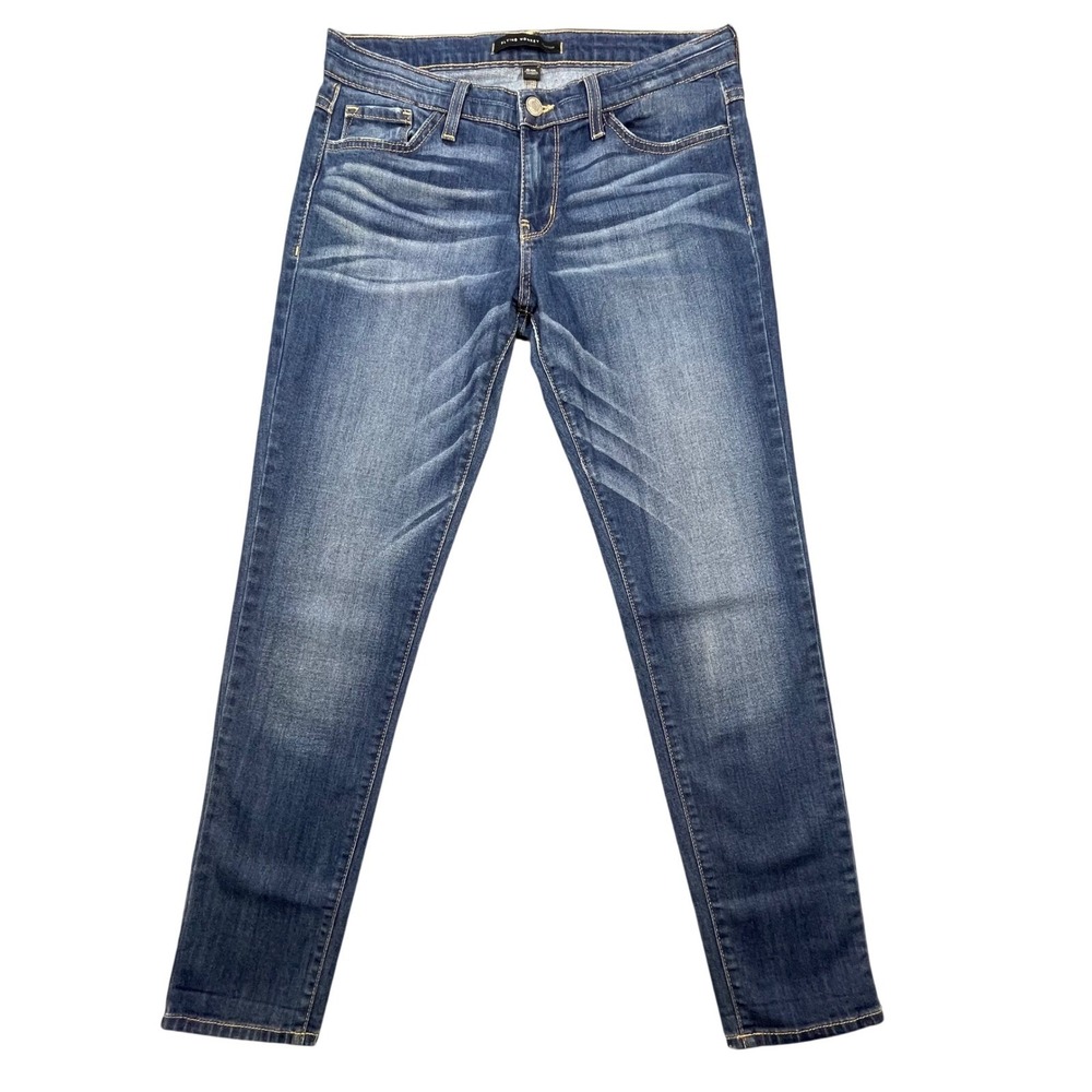 Flying Monkey Blue Platinum Whiskered Skinny Jeans Women 26